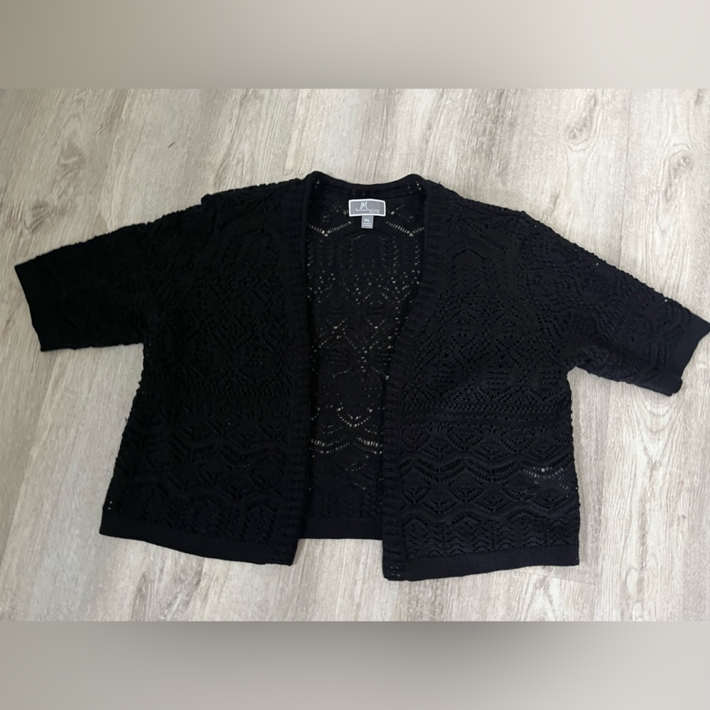 JM Collections Cottagecore Crochet Cardigan bolero short sleeve sweater PL